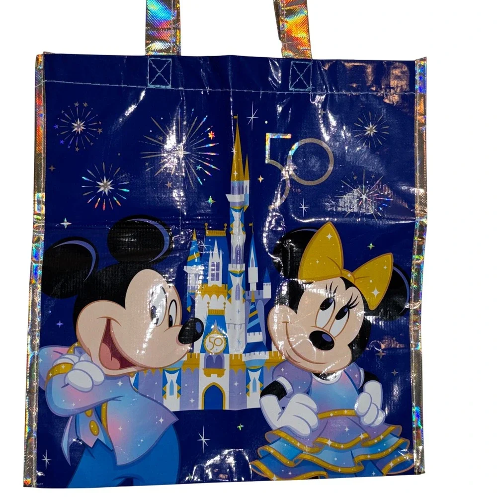 Walt Disney World 50th Anniversary Mickey Minnie Tote Bag Reusable‎ Shopping Bag